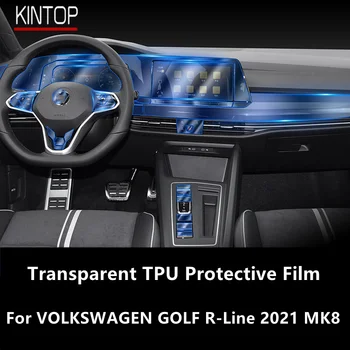 Для VOLKSWAGEN GOLF R-Line 2021 MK8 Центральная консоль салона автомобиля Прозрачная защитная пленка из ТПУ для защиты от царапин