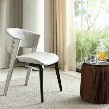 Роскошные обеденные стулья, современное и минималистичное кожаное кресло для домашнего использования, Типовые номера для отдыха в ресторане, Стулья для переговоров в отеле