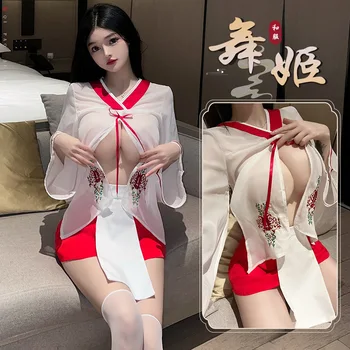 Униформа японской ведьмы, сексуальные пижамы с вышивкой, перспективный комплект нижнего белья для студенток аниме, костюмы для косплея, кимоно, милые Hanfu