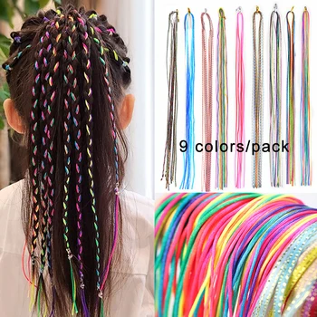 8 упаковок Цветных Волос Reinbow, Косички, Веревочные пряди для Африканских Косичек Для Девочек, Косички 