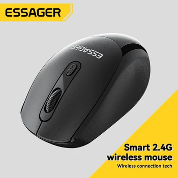 Беспроводная мышь Essager 2.4G, эргономичная мышь с разрешением 1600 точек на дюйм, бесшумный щелчок для планшета MacBook, портативных ПК, игровых аксессуаров, USB-приемника