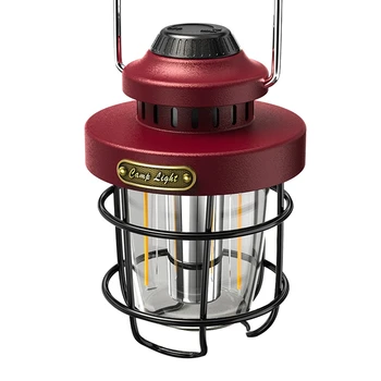 Портативный ретро-фонарь для кемпинга, Винтажный фонарь для освещения палатки, USB Перезаряжаемая светодиодная лампа, подвесное аварийное освещение