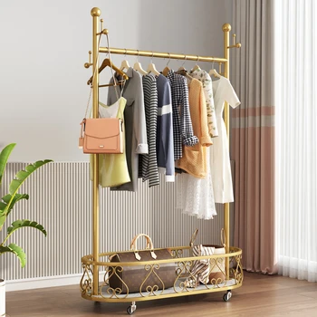 Золотая Скандинавская вешалка для одежды, Бутик, Стоящая вешалка для одежды в спальне, Полка для шкафов Arara De Roupa Мебель для дома WJ30XP