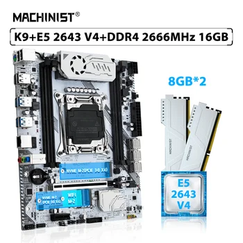 MACHINIST X99 K9 Set Комплект материнской платы LGA 2011-3 Комбинированный процессор Xeon E5 2643 V4 CPU 16GB = 2pcs * 8GB 2666MHz DDR4 Memory RAM NVME