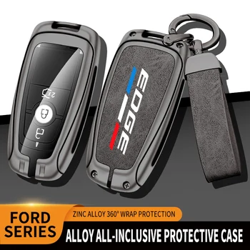 Новый автомобильный чехол для ключей из цинкового сплава TPU для Ford EDGE с логотипом, брелок для ключей, металлический корпус для ключей, Аксессуары для украшения интерьера автомобиля