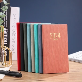 Записная книжка с расписанием на 2024 год, записные книжки для ведения дневника, ежедневный / еженедельный / ежемесячный планировщик для мужчин