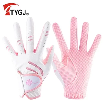 TTYGJ 1 пара женских перчаток для гольфа из искусственной кожи, силиконовые дышащие нескользящие перчатки, товары для гольфа от производителя-производителя