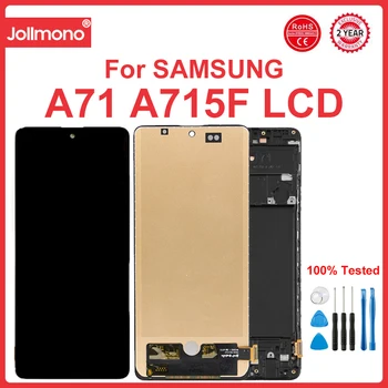 Замена экрана дисплея A71, для Samsung Galaxy A71 ЖК-дисплей Цифровой Сенсорный экран с рамкой для Samsung A71 A715 A715F