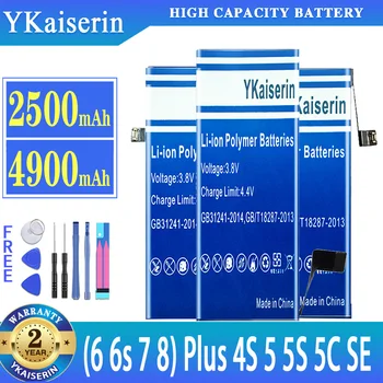 Высококачественный аккумулятор YKaiserin для телефонов Apple iPhone (6 6s 7 8) Plus 4S 5 5S 5C SE 6Plus 6sPlus 7Plus 8Plus Batteria