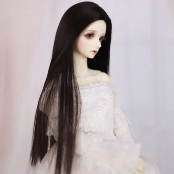 1/3 1/4 1/6 1/8 Кукольный парик Bjd SD из высокотемпературной проволоки, Длинные Прямые черные волосы куклы BJD