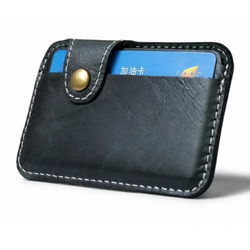 Ретро Кожаный мини-кошелек для кредитных деловых карт 2023 года, удобный Мужской женский смарт-кошелек, визитница, кошелек для наличных, футляр для карт