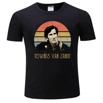 Футболка Townes Van Zandt в стиле ретро, активная футболка, мужские графические футболки, забавные мужские футболки, черная футболка, мужские хлопковые топы