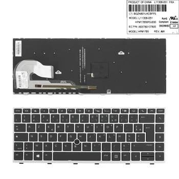 Французский AZERTY Новая Клавиатура Для ноутбука HP EliteBook 840 G5 846 G5 745 G5 ZBook 14u G5 G6 6037B0137805 Серебристая Рамка С Точечной Подсветкой