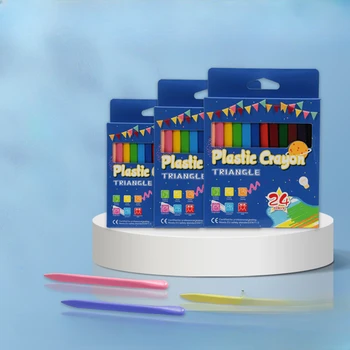 Детские ручки не пачкаются, треугольные пластиковые мелки 12/24/36 цветов Можно стирать для рисования, карандаши для детей