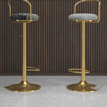 Кухонный Металлический барный стул Роскошного телескопического дизайна, круглые Современные барные стулья с регулируемой высотой, Высококачественная мебель для дома Cadeira