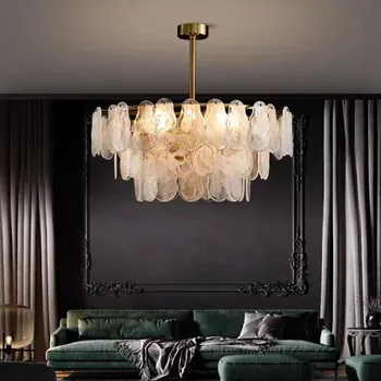Современная креативная роскошная люстра в стиле ретро для гостиной, спальни, столовой, Стеклянная Хрустальная люстра