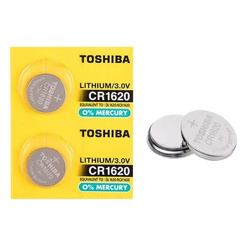 2 X Аккумулятор TOSHIBA Батарея Литиевая Кнопка 3V CR1620 BR1620 DL1620 ECR1620 CRR 1620 Блистер 2 Батарейки с 0% Ртутью