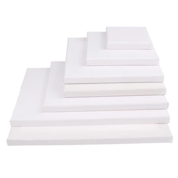 Белый пустой квадратный холст художника для масляной живописи, деревянная рамка для доски