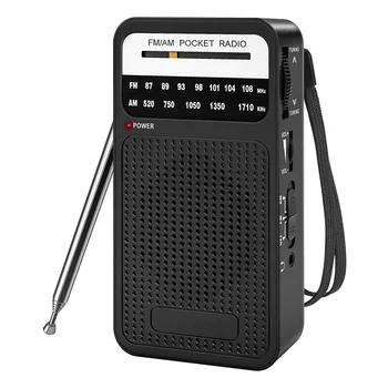 Карманное радио AM FM, транзисторное радио с громкоговорителем, разъем для наушников, портативное радио для внутреннего и наружного использования