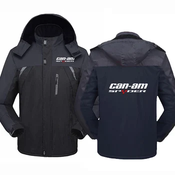 Новая мужская ветровка с принтом Can Am Spyder Motorcycles, Водонепроницаемая, сохраняющая тепло, Удобная мужская куртка на молнии с капюшоном.