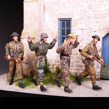 Фигурка из смолы 1/35 Британские войска в Нормандии 1944 (4 фигурки)   Набор для сборки неокрашенной фигурки в разобранном виде