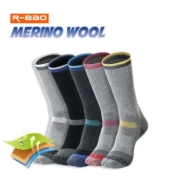 3 пары термоносков из шерсти мериноса для мужчин и женщин, зимние, сохраняющие тепло, лыжные носки для пеших прогулок, спортивные термоноски, утепленные, Размер Евро