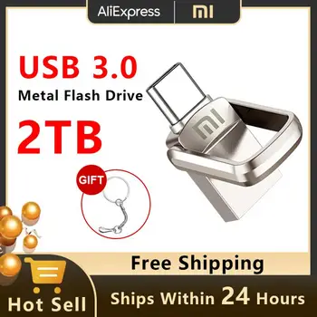Xiaomi 2 ТБ U-диск USB 3.0, флэш-накопитель Type-C USB Интерфейс, 1 ТБ Мобильный телефон, компьютер, взаимная передача, Портативная USB-память