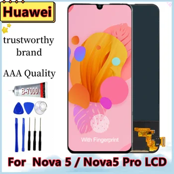Оригинальный AMOLED-дисплей для Huawei Nova 5 Pro LCD С рамкой 6,39 
