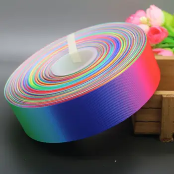градиентные цвета радуга 4 размера печатная лента в крупный рубчик головные уборы бант для волос diy party decoration оптом OEM B1447