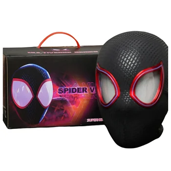 Тушь Для Ресниц Miles Spiderman Головной Убор Косплей Движущиеся Глаза Электронная Маска Человек-Паук 1:1 Игрушки С Дистанционным Управлением Для Взрослых Рождественский Подарок