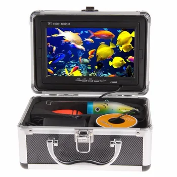 Эхолот 7-дюймовый Монитор 30M 1000TVL Водонепроницаемый Комплект Видеокамеры Для Подводной Рыбалки С 12шт Белыми Светодиодными Лампами
