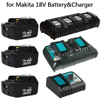 Аккумуляторная Батарея Электроинструмента 18V Makita 6Ah Аккумуляторная Батарея makita 18V с Заменой светодиода LXT BL1860B BL1860 BL1850 3A Зарядное Устройство
