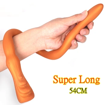 мягкий силиконовый анальный фаллоимитатор длиной 54 см, анальная пробка, массаж простаты, глубокая стимуляция расширения ануса, Анальные секс-игрушки для мужчин и женщин
