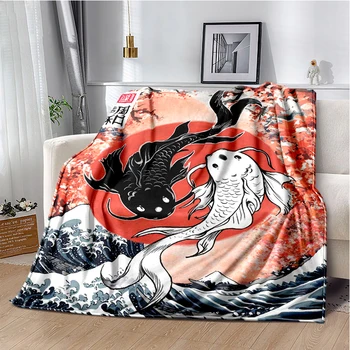 Пледы Carp Jumping Dragon Gate для детей, супер Мягкое теплое Мультяшное Фланелевое одеяло для путешествий, Постельное белье, Диван-кровать, одеяло