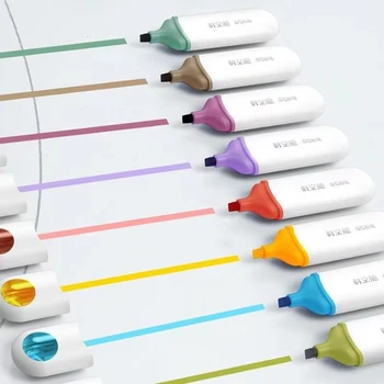 Хайлайтер для салона Time and Space с мягкой головкой, 4-цветные креативные канцелярские принадлежности для студентов, набор ручек для разметки счета от руки