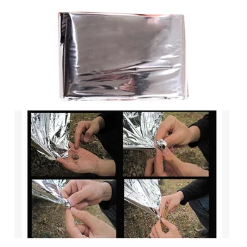 Походное одеяло для выживания в чрезвычайных ситуациях на открытом воздухе, Светоотражающее одеяло (серебро)