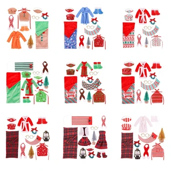 Аксессуары для одежды Рождественского эльфа, Комплект одежды Санта-Клауса, Спальный мешок Рождественского Эльфа, халат с фартуком и поварским халатом