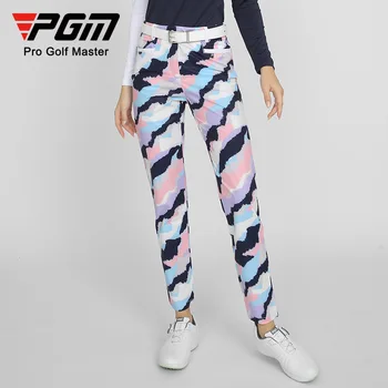 Женские брюки для гольфа PGM, Быстросохнущая женская одежда для гольфа, модные водонепроницаемые спортивные брюки с красочным принтом, KUZ133