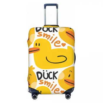 Чехол для багажа Cute Ducky Smile с принтом, защитный чехол для дорожного чемодана, утолщенный эластичный чемодан на молнии