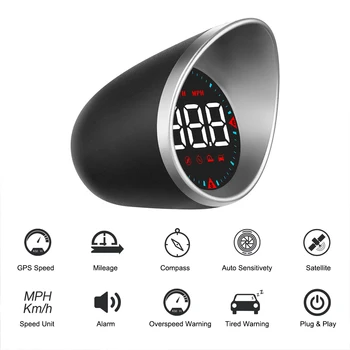 GPS Компас Универсальный автомобильный головной дисплей Со светодиодной подсветкой G5 USB HUD Спидометр RPM MPH Набор цифровой сигнализации Автоаксессуары