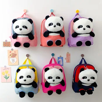 Корейский детский рюкзак Kawaii, детские сумки для девочек, школьный рюкзак для мальчиков из детского сада, Мультяшная кукла 3D Панда, сумка для малышей 2023 г.