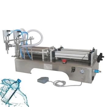 Автоматическая машина для розлива жидкости Горизонтальный Пневматический наполнитель с двойным соплом Машина для розлива парфюмерного сока 10-100 мл