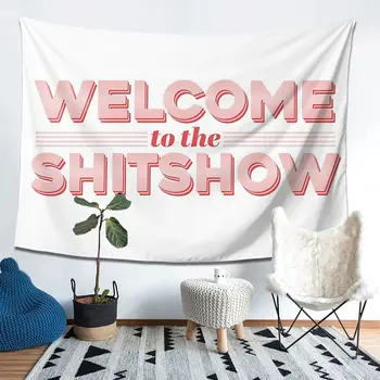 Добро пожаловать на Shitshow, Эстетическое украшение дома, Гобелен, Гобелены в стиле хиппи, настенные Гобелены для гостиной, спальни, комнаты в общежитии