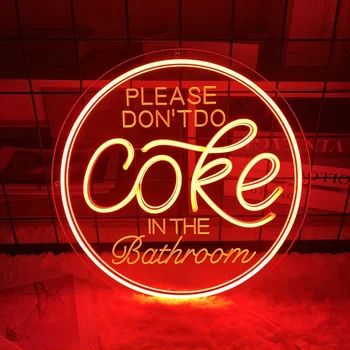 Пожалуйста, не употребляйте кокаин в ванной, неоновая вывеска, вырезанные вручную светодиодные фонари для декора игровой комнаты, Эстетическая поддержка По индивидуальному заказу