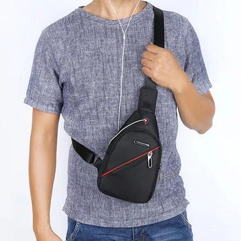 Новая мужская мини-нейлоновая нагрудная сумка для мужчин, сверхлегкие сумки с отверстиями для наушников через плечо, водонепроницаемая повседневная маленькая мужская сумка через плечо