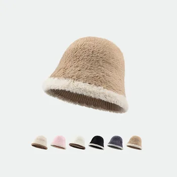 Женская шляпа, кепки, женская роскошная шляпа, Меховая шапка, рыболовная шапка, зимняя теплая шляпа, Утолщенная Холодная шляпа, Украшенная Лицевая шляпа