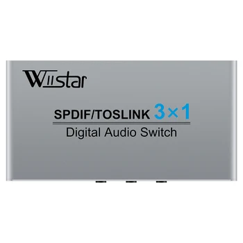 Переключатель Wiistar с 3 Портами Цифрового Оптического Аудио/SPDIF/Toslink с ИК-Пультом Дистанционного Управления SPDIF Toslink 3 В 1 Выходе Поддерживает DTS AC3