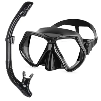 Набор для подводного плавания с сухой трубкой, маска для подводного плавания, очки для подводного плавания с защитой от протечек и запотевания, объектив из закаленного стекла с широким обзором, Регулируемый ремешок для взрослых и молодежи