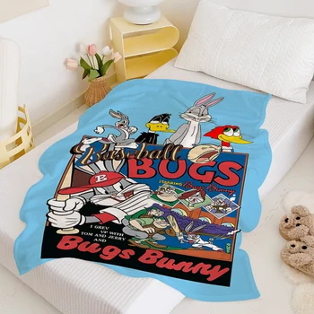 Одеяла для двуспальной кровати на зиму Bugs Bunnyes Постельное белье из микрофибры Флисовое одеяло Диван Зимнее одеяло королевского размера Пушистые мягкие одеяла