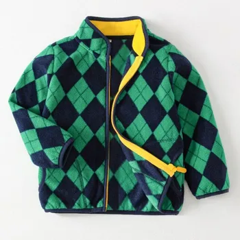 Новая весенне-осенняя детская одежда для маленьких мальчиков Флисовые куртки, толстовки в мягкую теплую клетку